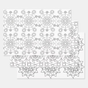 Gift Wrap - Three Mandala Patterns to Colour