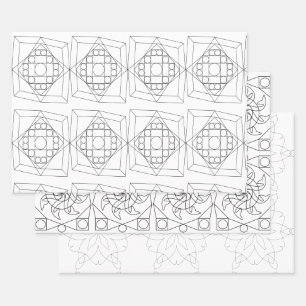 Gift Wrap - Three Mandala Patterns to Colour (v.2)