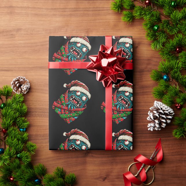 Gift Wrapped Christmas Monster Wrapping Paper (Holiday Gift)