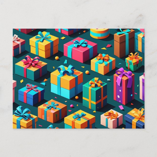 Gift Wrapped Delight Postcard (Front)