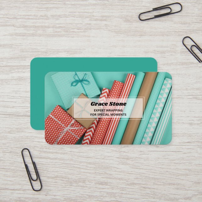 Gift Wrapping Business Card (Front/Back In Situ)