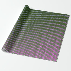 GIFT WRAPPING DARK GREEN MAGENTA FADED STRIPES PAPER
