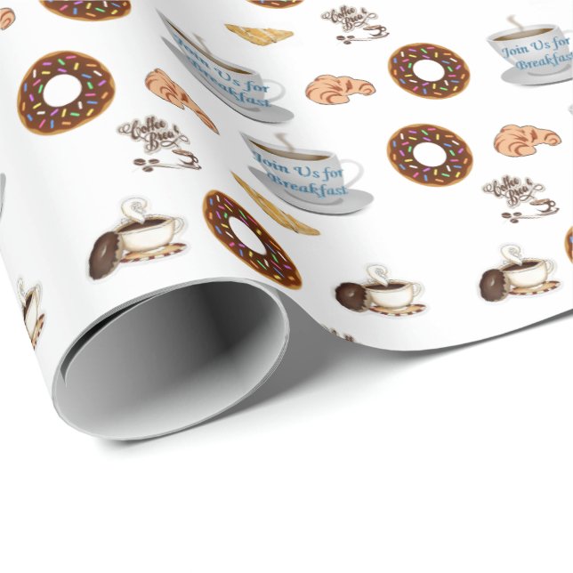 Gift Wrapping Paper Coffee Doughnuts (Roll Corner)