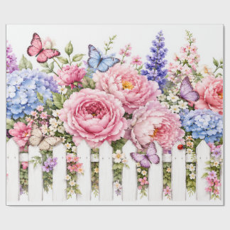 Gift Wrapping Paper Flower Butterfly