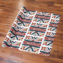 gift wrapping paper with unique Christmas designs.
