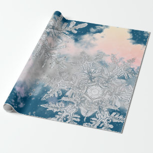 GIFT WRAPPING WILSON BENTLEY SNOWFLAKES IN CLOUDS PAPER
