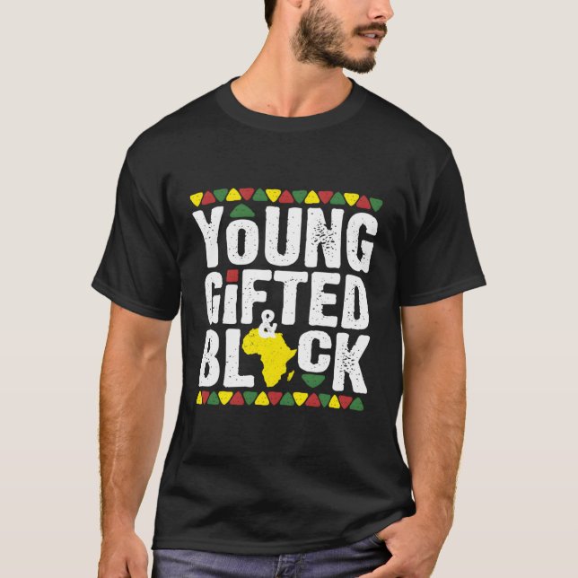 Gifted Young Black Dashiki African Pride History M T-Shirt (Front)