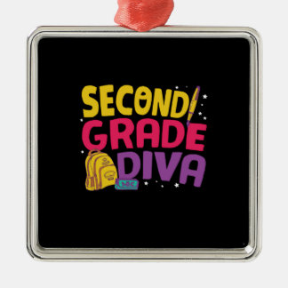 Gifts 2nd Teacher | Second Grade Diva Metal Tree Decoration