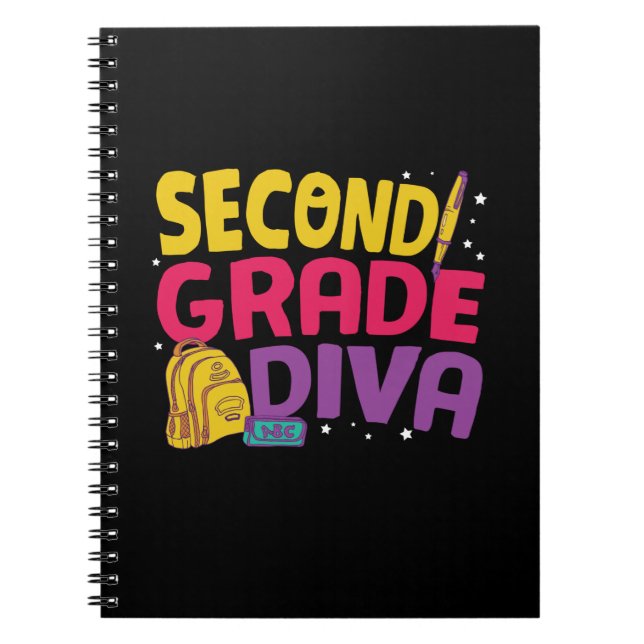 Gifts 2nd Teacher | Second Grade Diva Notebook (Front)