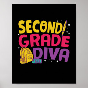 Gifts 2nd Teacher   Second Grade Diva Poster