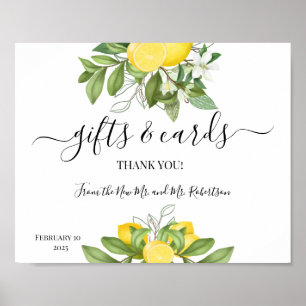 Gifts and Boda Cards Greenery Rótulo Lemon Poster