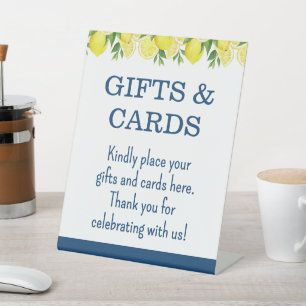 Gifts and Cards Lemon Bridal Shower Sign