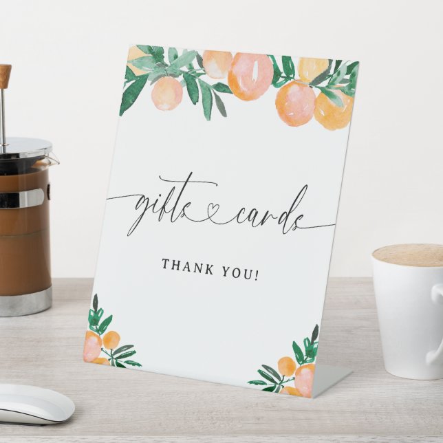 Gifts and Cards Little Cutie Citrus Baby Shower Pedestal Sign (In SItu)