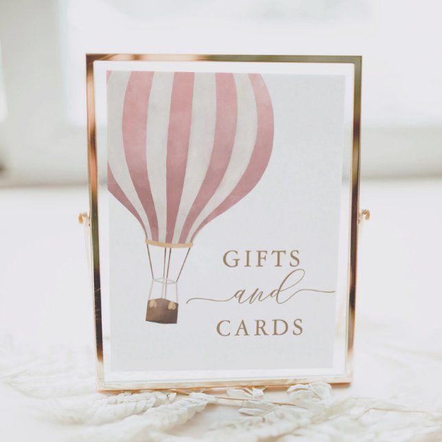 Gifts and Cards Pink Hot Air Balloon Baby Shower Poster (Creator Uploaded)
