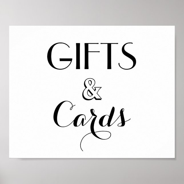 Gifts And Cards Wedding Script Sign (Front)