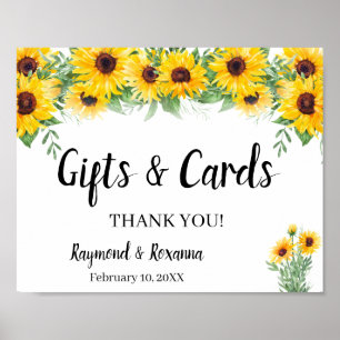 Gifts & Cards Bridal Shower Wedding Sunflower Sign
