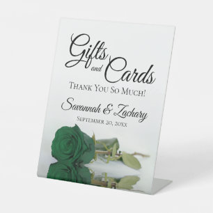 Gifts & Cards Emerald Green Rose Thank You Pedestal Sign