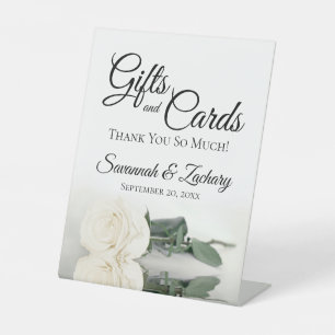 Gifts & Cards Ivory or White Rose Thank You Pedestal Sign