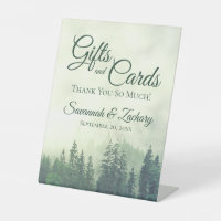 Gifts & Cards Thank You Foggy Green Pines Wedding