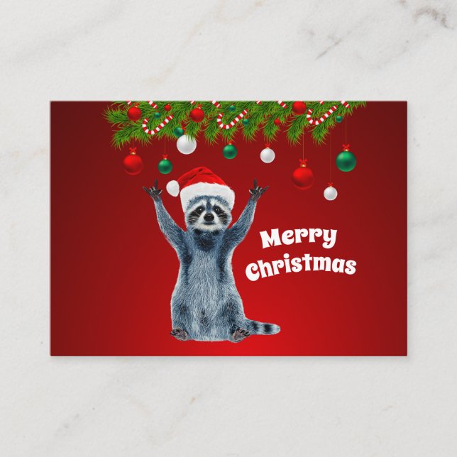 Gifts Christmas cards Funny Racoon (Front)