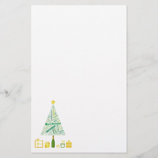 Gifts Christmas tree green Stationery (Front)