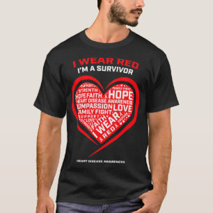Gifts Clothing Products Red Survivor Heart Disease T-Shirt