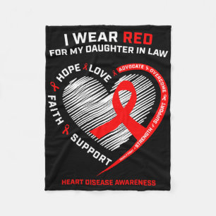 Gifts Clothing Red Daughter In Law Heart Disease A Fleece Blanket