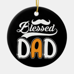 Gifts Dad Blessed Dad Ceramic Tree Decoration