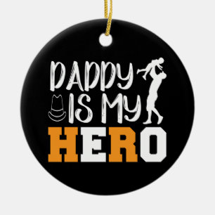 Gifts Dad Daddy Is My Hero Ceramic Tree Decoration