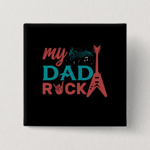 Gifts Dad   My Dad Rock 15 Cm Square Badge