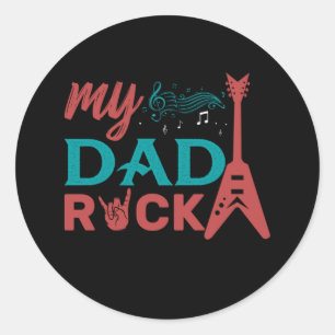 Gifts Dad My Dad Rock Classic Round Sticker