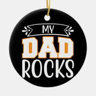 Gifts Dad My Dad Rocks Ceramic Tree Decoration