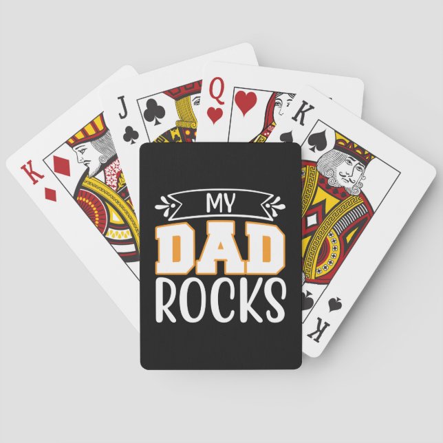 Gifts Dad | My Dad Rocks Playing Cards (Back)