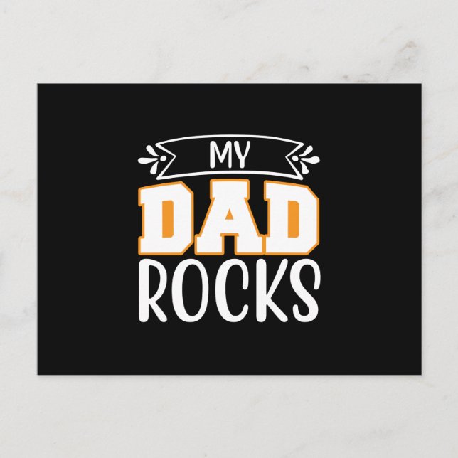 Gifts Dad | My Dad Rocks Postcard (Front)