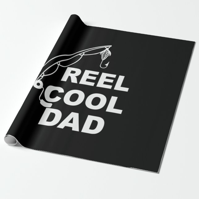 Gifts Dad | Reel Cool Dad Wrapping Paper (Unrolled)