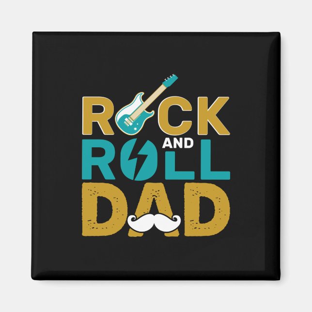 Gifts Dad | Rock And Roll Dad Magnet (Front)