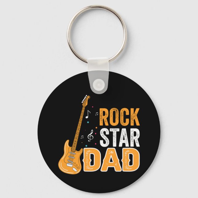 Gifts Dad | Rock Star Dad Key Ring (Front)