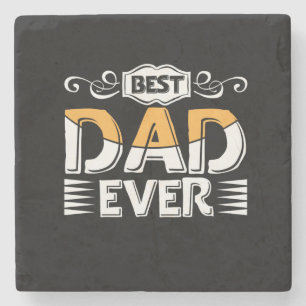 Gifts Father   Best Dad Ever Stone Coaster