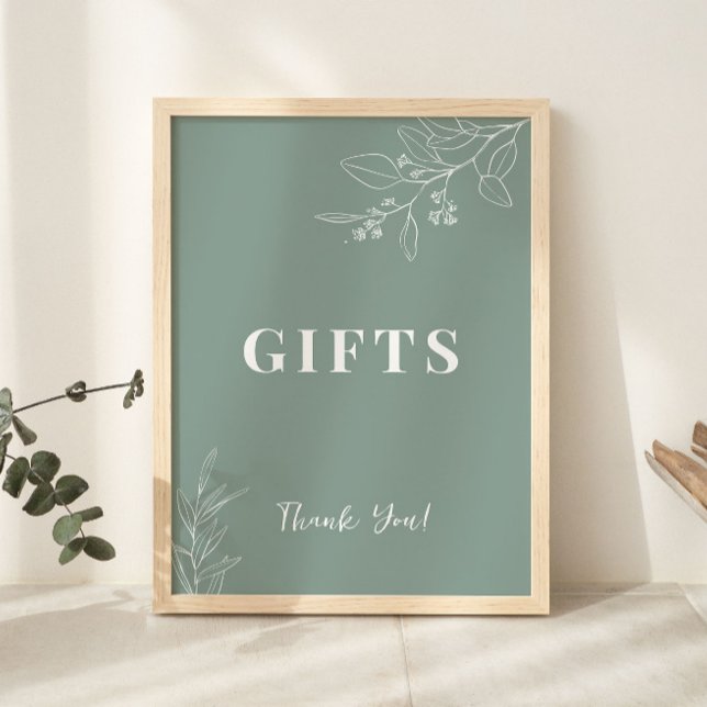 Gifts Floral Sage Green Wedding Sign  (Creator Uploaded)