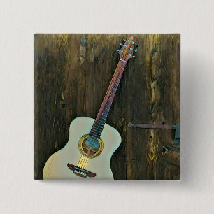 Gifts for a musician guitarist 15 cm square badge