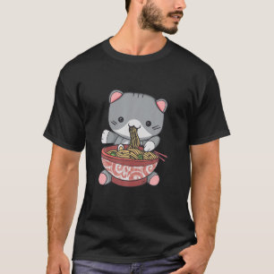 Gifts For Anime Lovers Ramen Cat Neko Anime Kawaii T-Shirt
