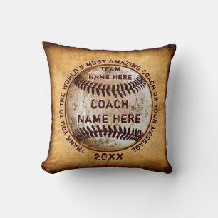 Gifts for Baseball Coaches Thank You, Personalised Cushion