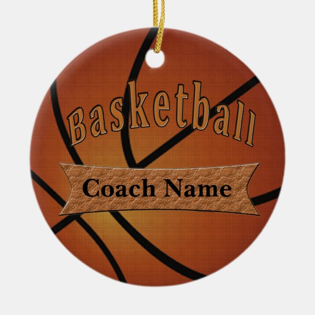 Gifts for Basketball Coach Ideas Ceramic Tree Decoration (Front)