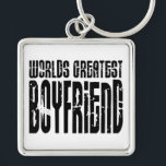 Gifts for Boyfriends : World's Greatest Boyfriend Key Ring<br><div class="desc">World's Greatest Boyfriend is a vintage, retro, old skool cool gift for Boyfriends: presented in eye-catching, urban cool, hard rock n roll text and in a choice of colour schemes: high impact, brilliant white on always fashionable black or bad boy black on white. Give this head turning, attitude having, stylish,...</div>