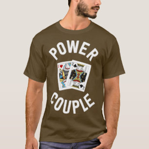 Gifts for Card Players Women Power Couple King Que T-Shirt