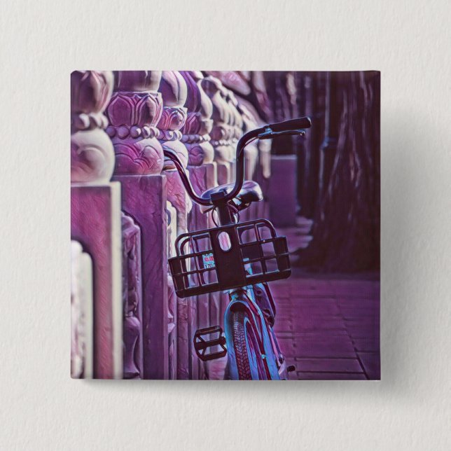 Gifts for cyclists 15 cm square badge (Front)