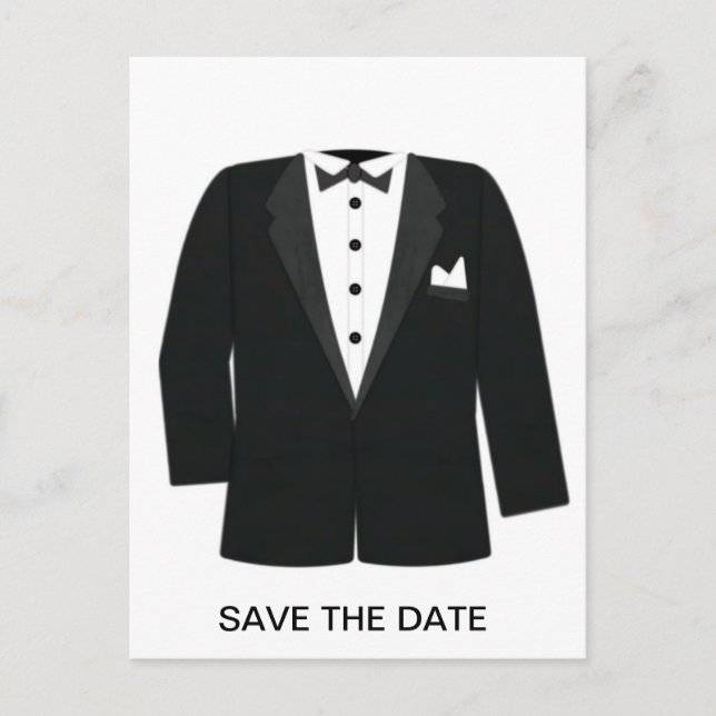 GIFTS FOR GROOM'S OR BLACK TIE EVENTS ANNOUNCEMENT POSTCARD (Front)