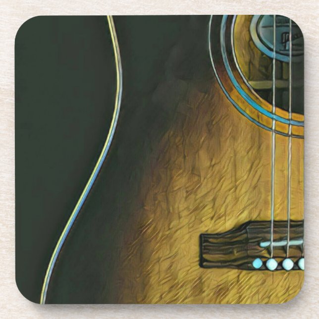 Gifts for guitar lovers coaster (Front)