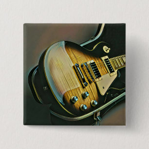Gifts for guitarist 15 cm square badge