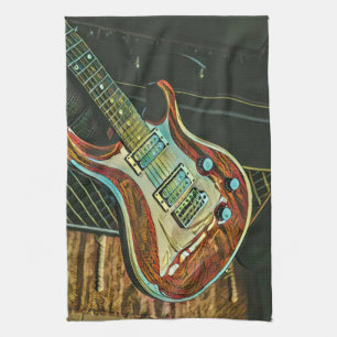 Gifts for guitarist tea towel